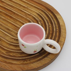 شات قهوه سرامیکی دسته گرد